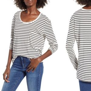 BP Nordstrom NWT raw edge scoop tee